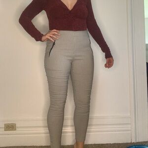 Houndstooth Skinny Dress Pants